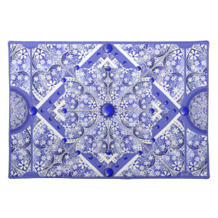 Ceramic Lace Blue of Greece Cloth Placemat