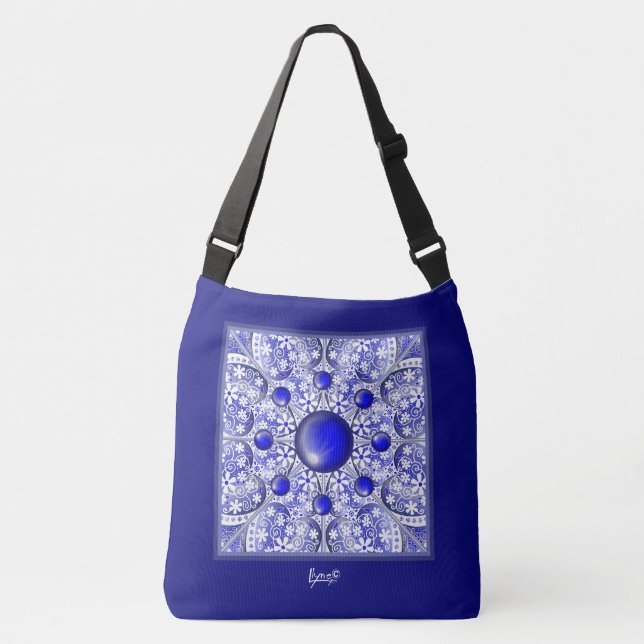 Ceramic Lace Blue of Greece Crossbody Bag (Front)