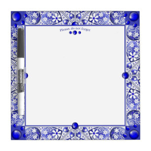 Ceramic Lace Blue of Greece Dry Erase Board