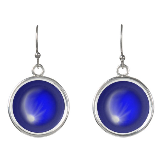 Ceramic Lace Blue of Greece Earrings (Front)