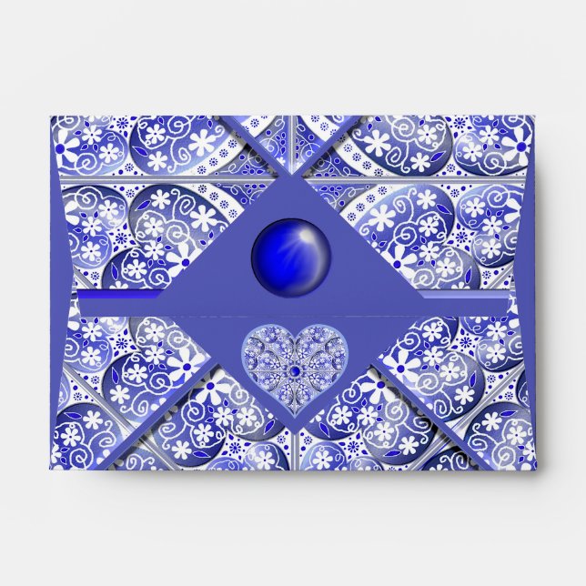 Ceramic Lace Blue of Greece Envelope (Back (Top Flap))
