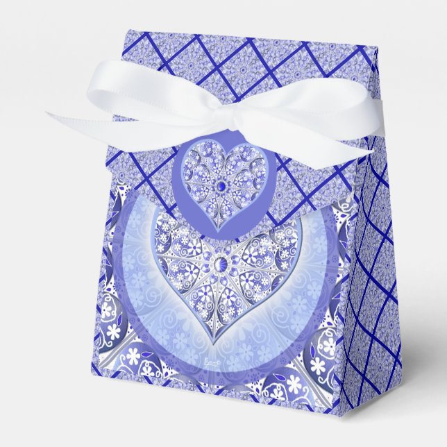 Ceramic Lace Blue of Greece Favor Boxes (Front Side)