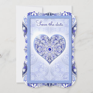 Ceramic Lace Blue of Greece Invitation