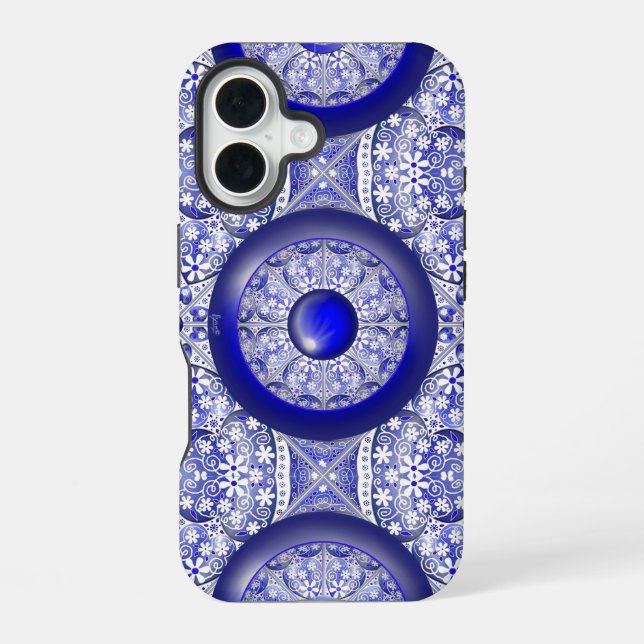 Ceramic lace Blue of Greece Iphone Case (Back)