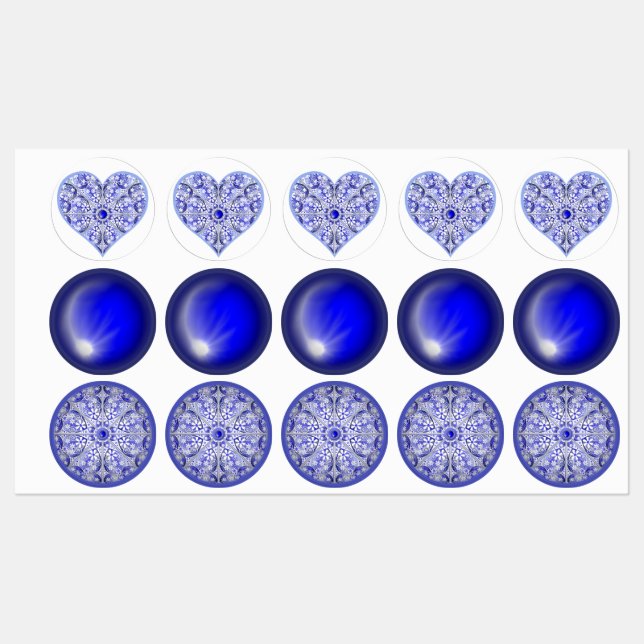Ceramic lace Blue of Greece Labels (Sheet)