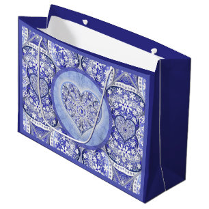 ceramic lace Blue of Greece Large Gift Bag
