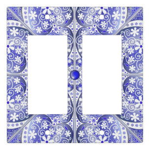 Ceramic Lace Blue of Greece Light Switch Cover