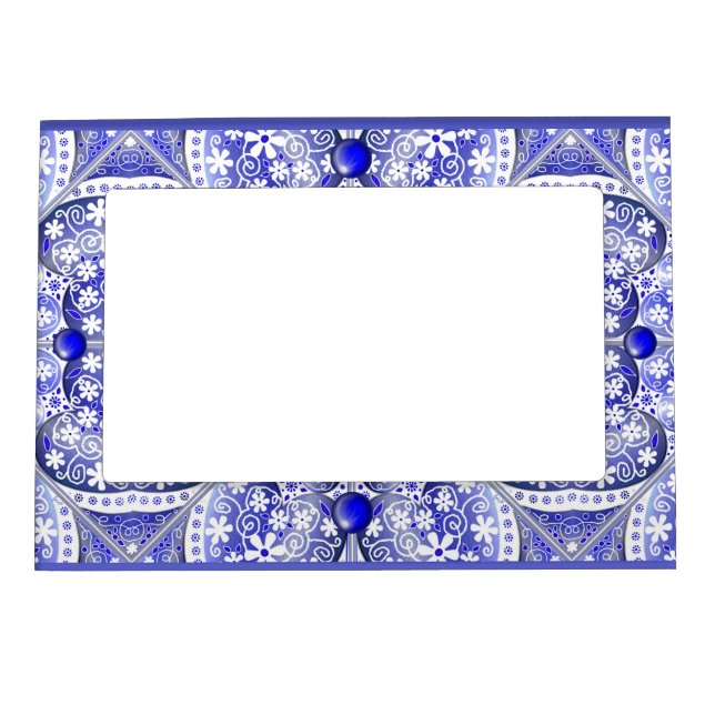 Ceramic lace Blue of Greece Magnetic Frame (Front)