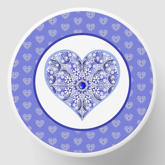 Ceramic Lace blue of greece Mini Candle Favors (Front)