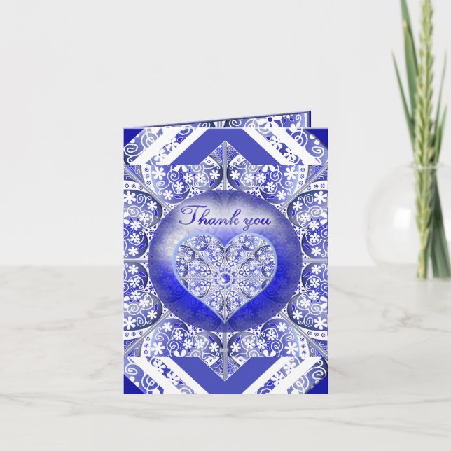 Ceramic Lace Blue of Greece Note Card (Front)