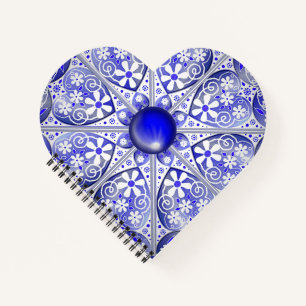 Ceramic Lace Blue of Greece Notebook