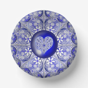 Ceramic Lace Blue of Greece Paper Bowls