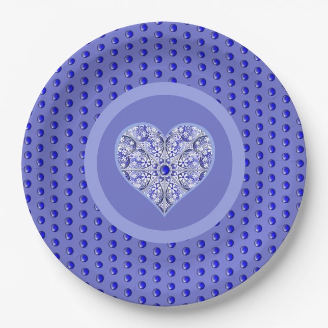 Ceramic Lace Blue of Greece Paper Plates (Front)