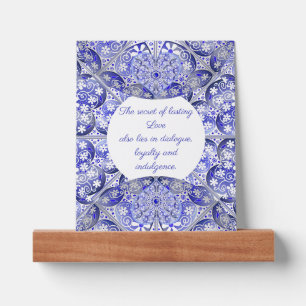 Ceramic lace Blue of greece Picture Ledge