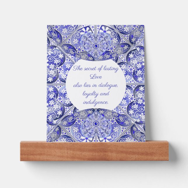 Ceramic lace Blue of greece Picture Ledge (Front)