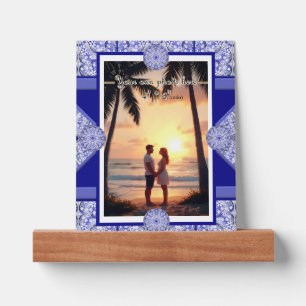 Ceramic lace Blue of Greece Picture Ledge