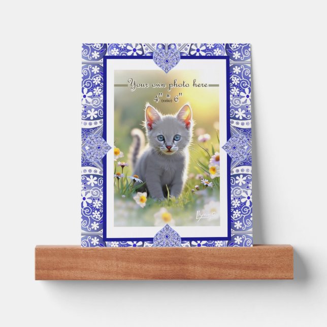 Ceramic lace Blue of Greece Picture Ledge (Front)