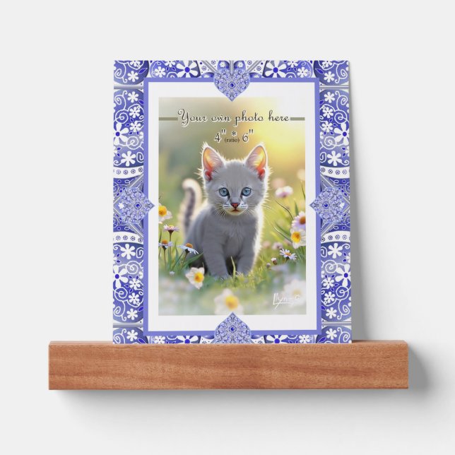 Ceramic lace Blue of Greece Picture Ledge (Front)