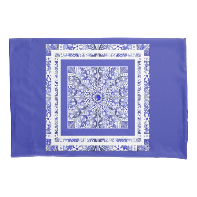 Ceramic lace Blue of Greece Pillow Case (Front)