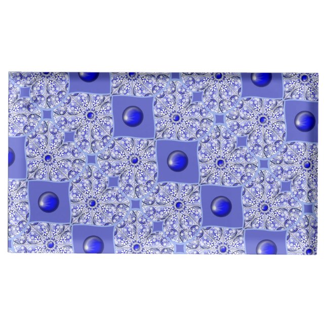 Ceramic Lace Blue of Greece Place Card Holder (Front)