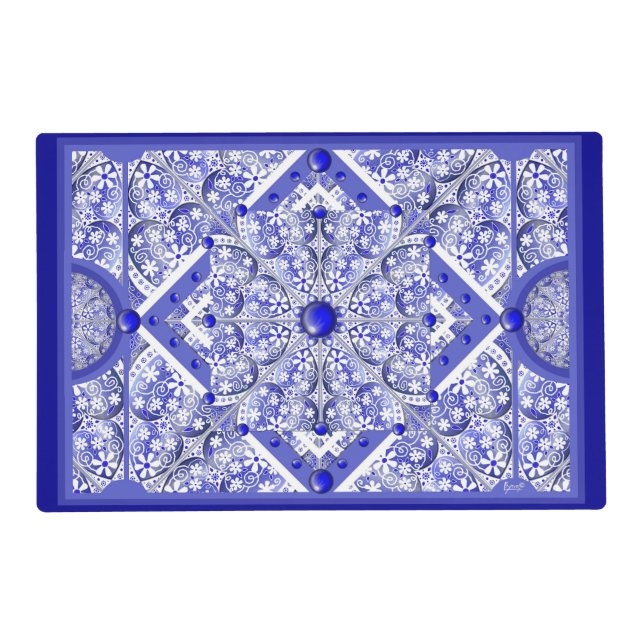 Ceramic Lace Blue of Greece Placemat (Front)