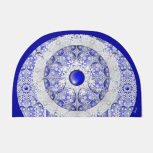 Ceramic Lace Blue of Greece & snowflake Doormat