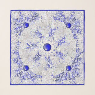 Ceramic Lace Blue of Greece & snowflake Scarf