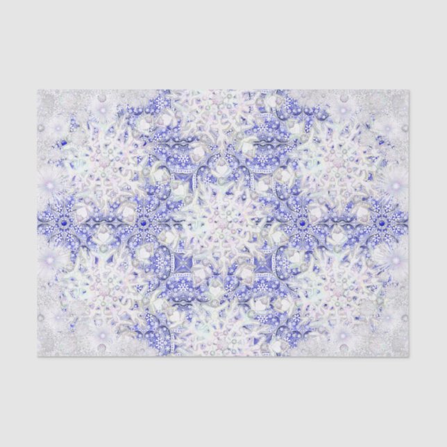 Ceramic lace blue of Greece & snowflake Tissue Paper (Front)