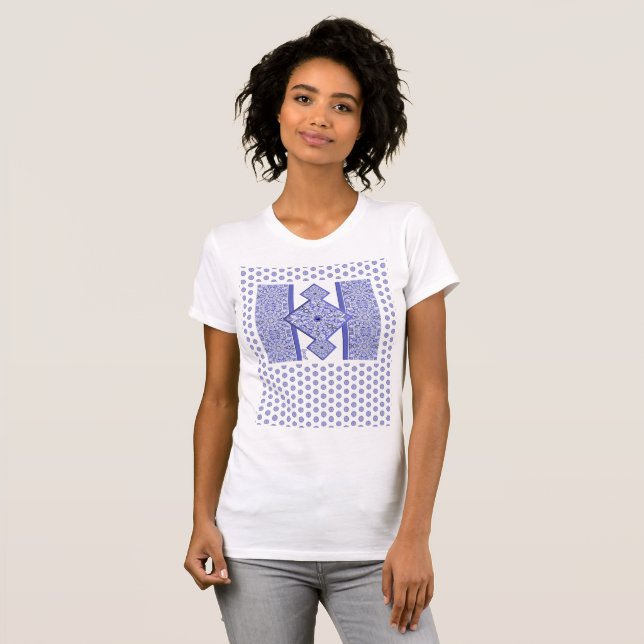 Ceramic Lace Blue of Greece T-Shirt (Front Full)