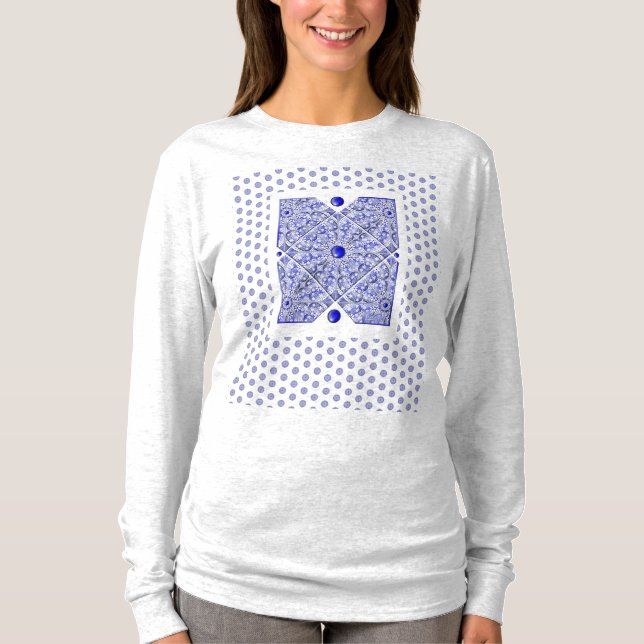 Ceramic Lace Blue of Greece T-Shirt (Front)