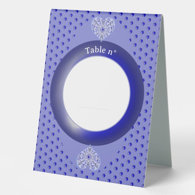 Ceramic Lace Blue of Greece Table Tent (Front)