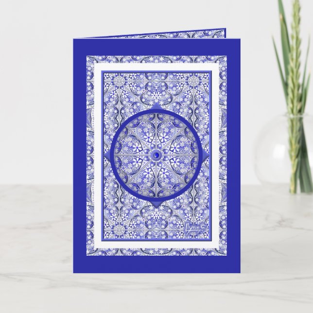 Ceramic Lace Blue of Greece Thank You Card (Front)