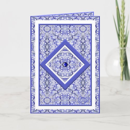 Ceramic Lace Blue of Greece Thank You Card