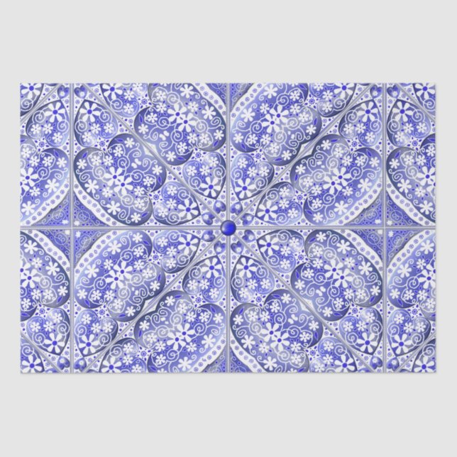 Ceramic lace Blue of Greece Tissue Paper (Front)
