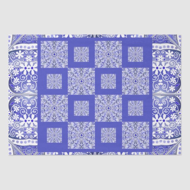 Ceramic lace Blue of Greece Tissue Paper (Front)