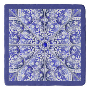 Ceramic lace Blue of Greece Trivet