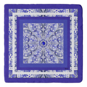 Ceramic Lace Blue of Greece Trivet