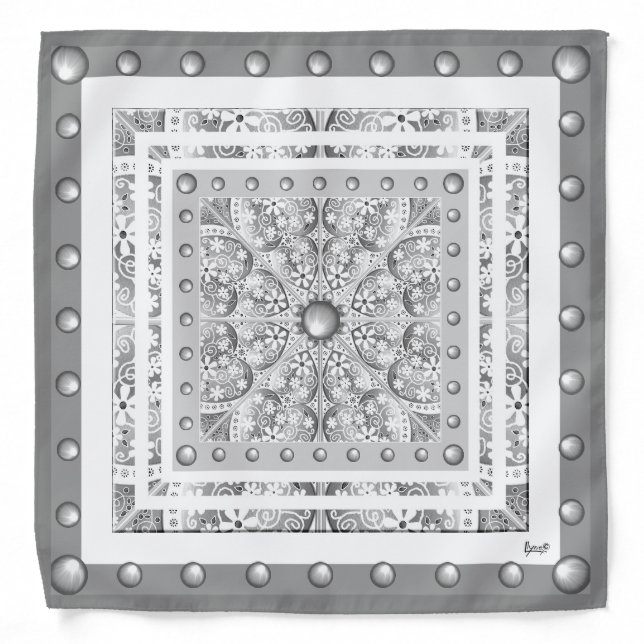 Ceramic Lace grey Bandana (Front)