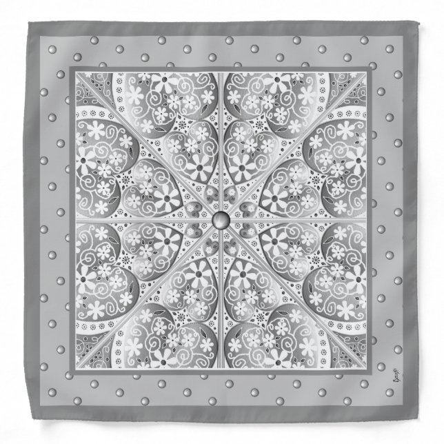 Ceramic Lace grey Bandana (Front)