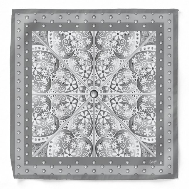 Ceramic Lace grey Bandana (Front)