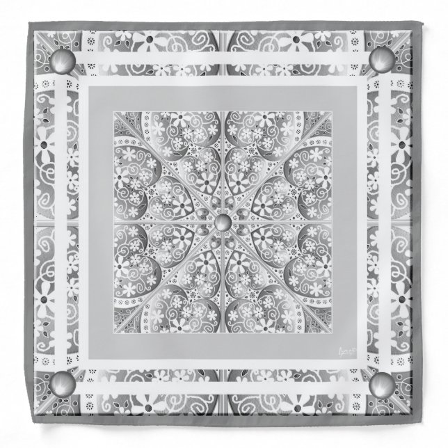 Ceramic Lace grey Bandana (Front)