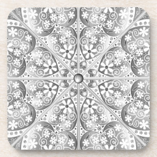 Ceramic Lace Grey Beverage Coaster