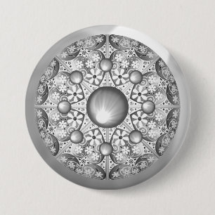 Ceramic Lace Grey Button