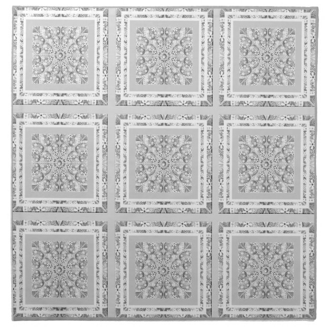 Ceramic Lace grey Cloth Napkin (Front)