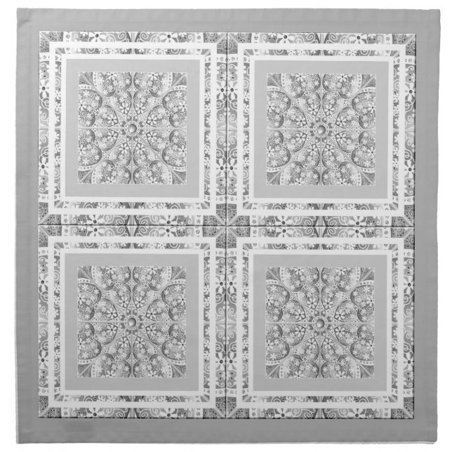 Ceramic Lace grey Cloth Napkin (Front)
