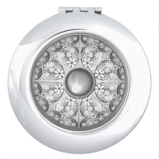 Ceramic lace Grey Compact Mirror