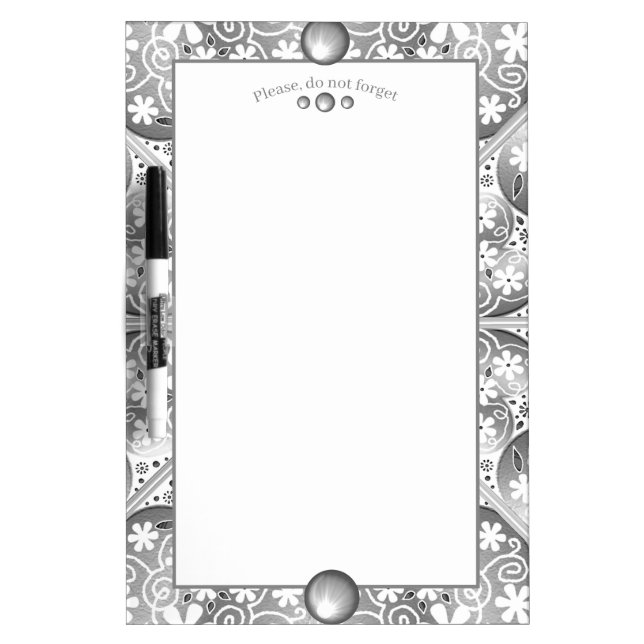 Ceramic Lace grey Dry Erase Board (Front)