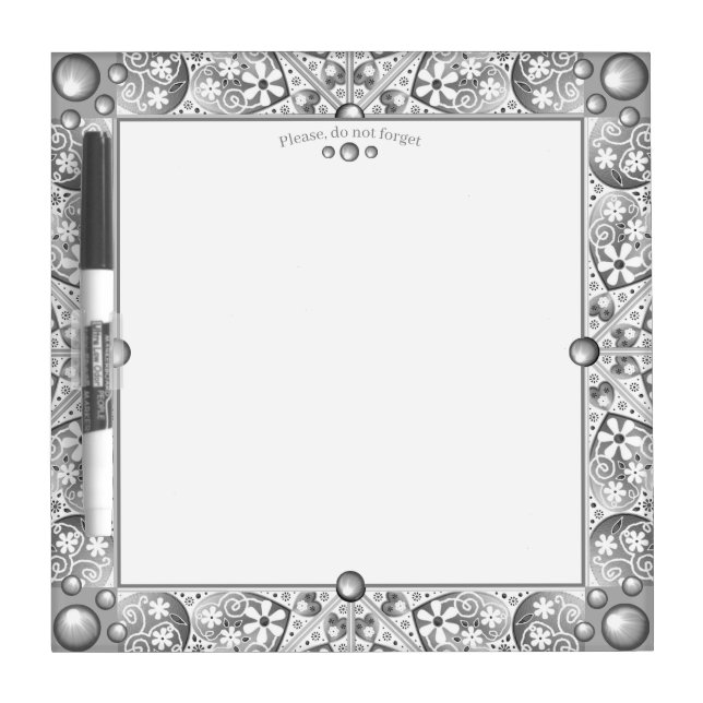 Ceramic Lace grey Dry Erase Board (Front)