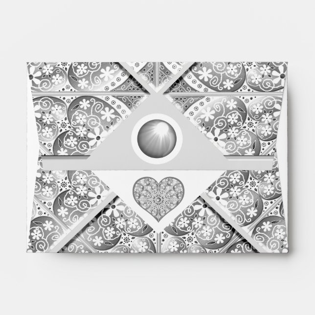 Ceramic Lace grey Envelope (Back (Top Flap))