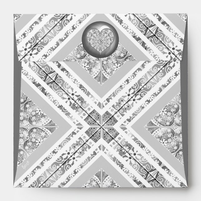 Ceramic Lace grey Envelope (Back (Top Flap))